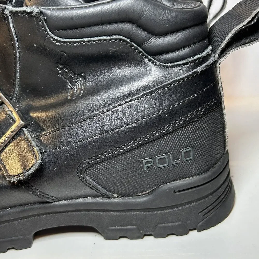 Polo Ralph Lauren Duck Boots Country Mid Zip II Black Boys 4.5 990757